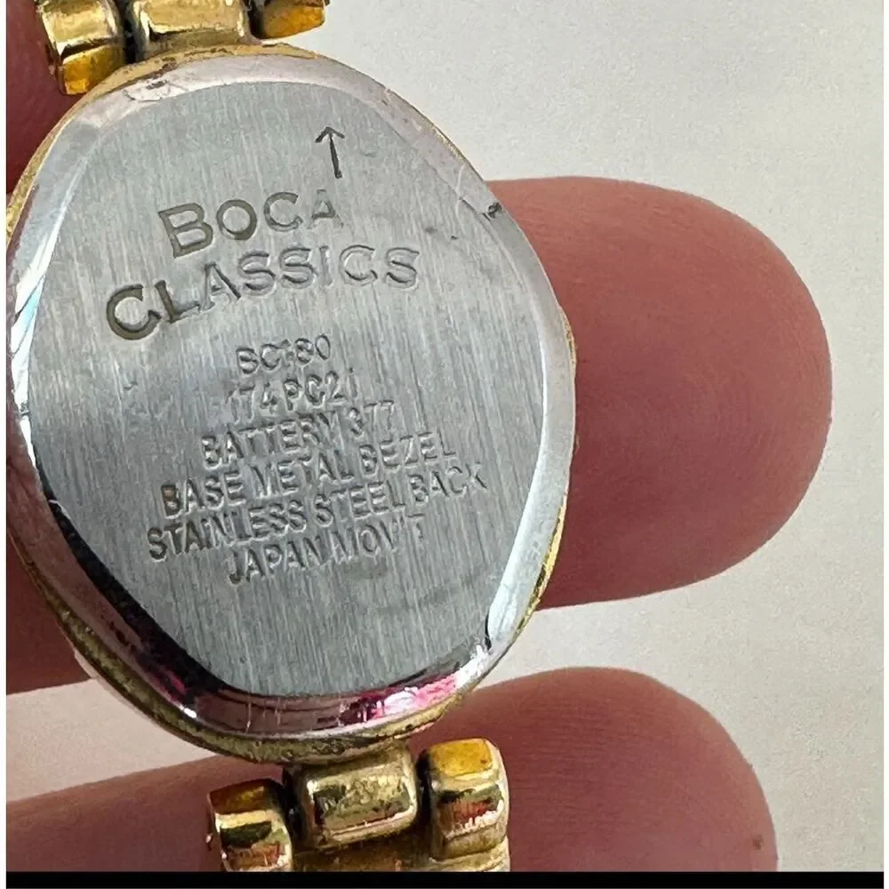 Boca Classics genuine diamond quartz watch